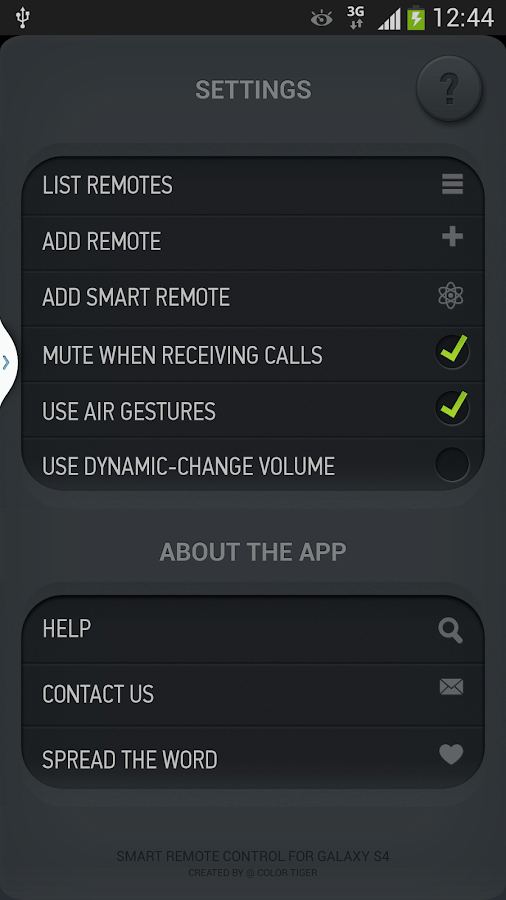 Smart IR Remote for Galaxy S4 - screenshot