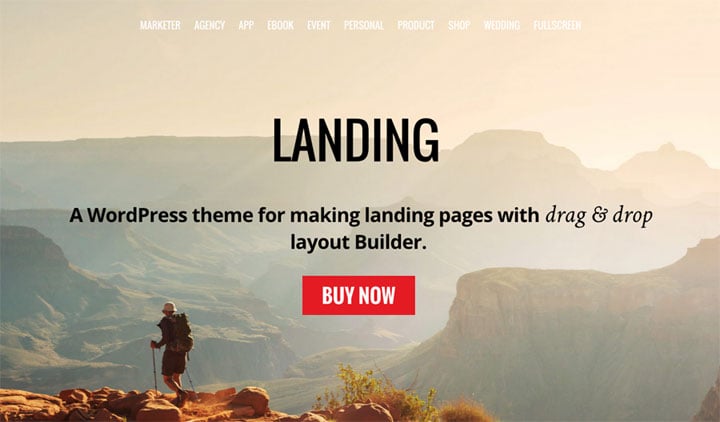 WordPress theme New Theme For Building Landing Pages