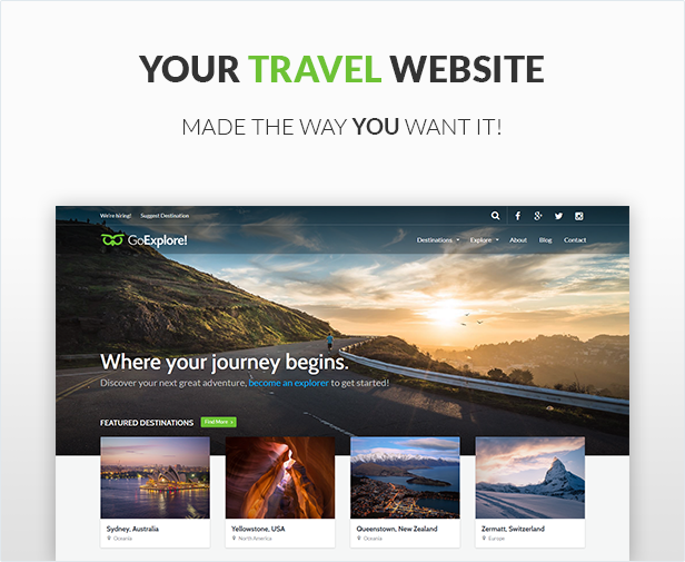 WordPress theme Travel WordPress Theme - GoExplore! (Travel)