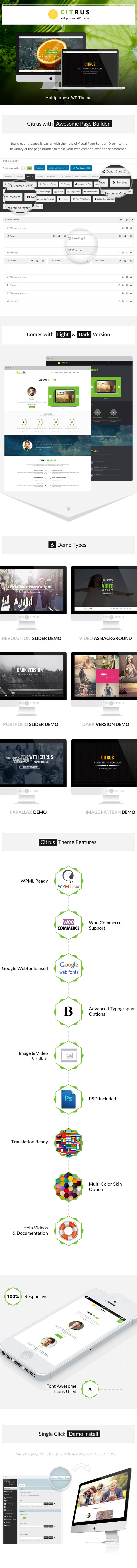 WordPress theme Citrus - Creative One Page Multi-Purpose Theme (Creative)