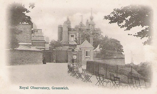 The Royal Observatory, Greenwich, in an early 20th-century postcard. Note the closed gates. Photograph: Wikipedia