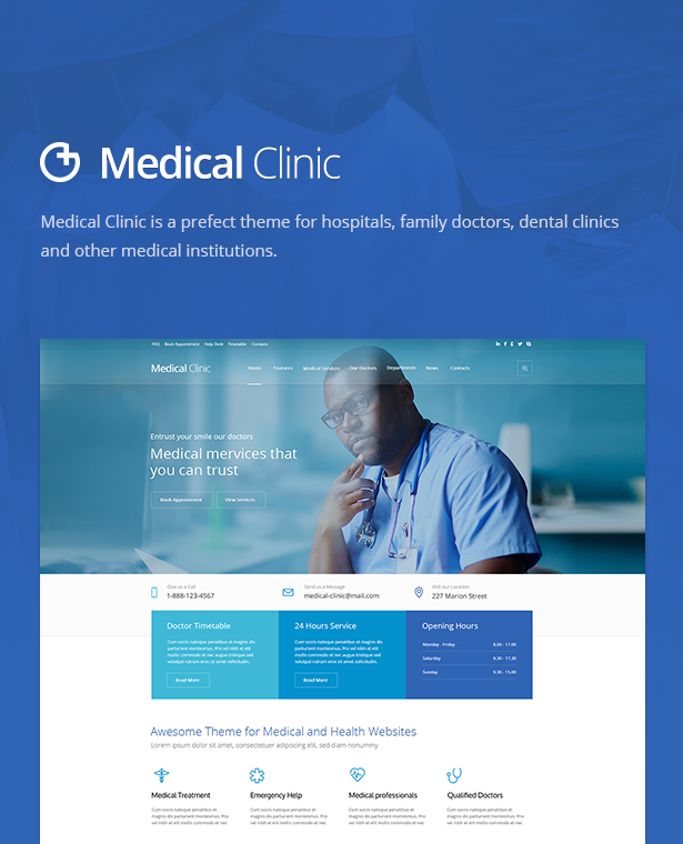 WordPress theme Medical Clinic - Health & Doctor Medical WordPress Theme (Health & Beauty)