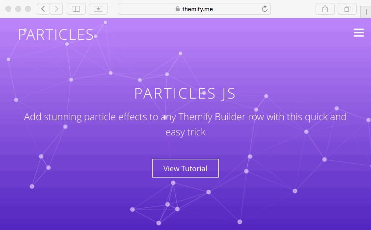 WordPress theme How To Add Particle Effects to Themify Builder