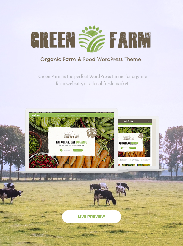 WordPress theme Green Farm - Organic Food Farm & Eco Food Store WordPress Theme (Food)