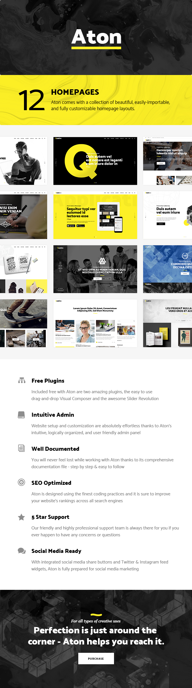 WordPress theme Aton - A Creative Theme for Modern Design Agencies and Freelancers (Portfolio)
