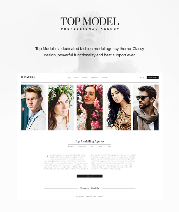 WordPress theme Top Model - Fashion Model Agency WordPress Theme (Fashion)