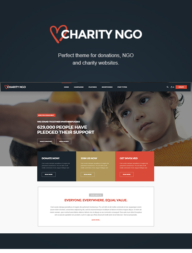WordPress theme Charity NGO - Donation & Nonprofit NGO Charity WordPress Theme (Charity)