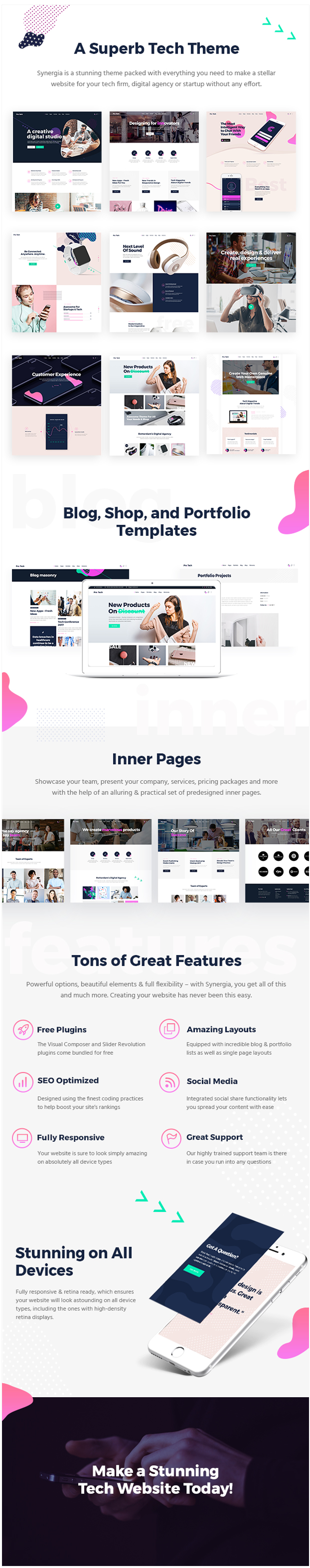 WordPress theme Synergia - A Multi-Concept Theme for Digital Agencies and Startups (Technology)