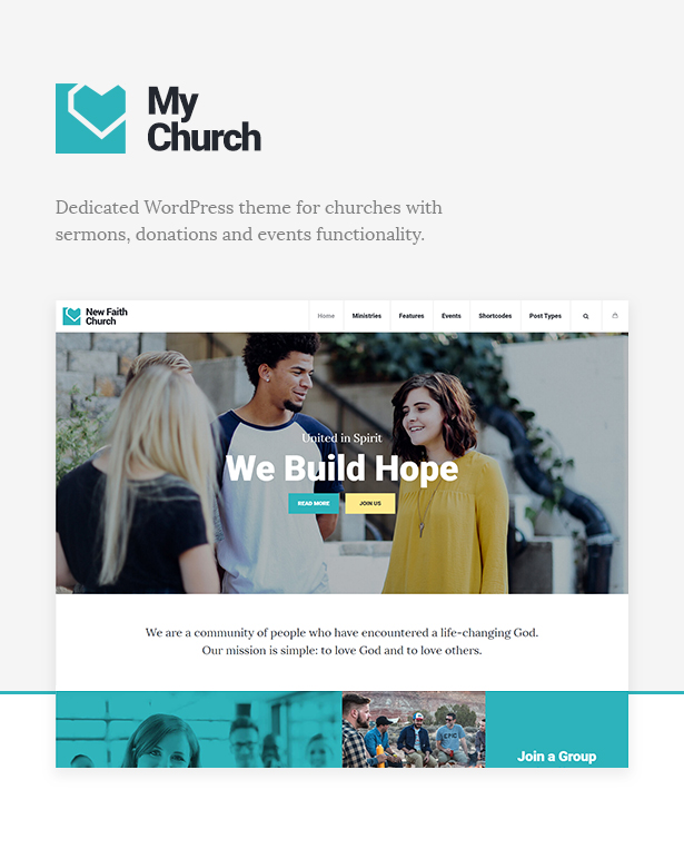 WordPress theme My Church - Church WordPress Theme with Events, Donations & Sermons (Churches)