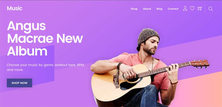 WordPress theme New Music Skin for Themify Shoppe!