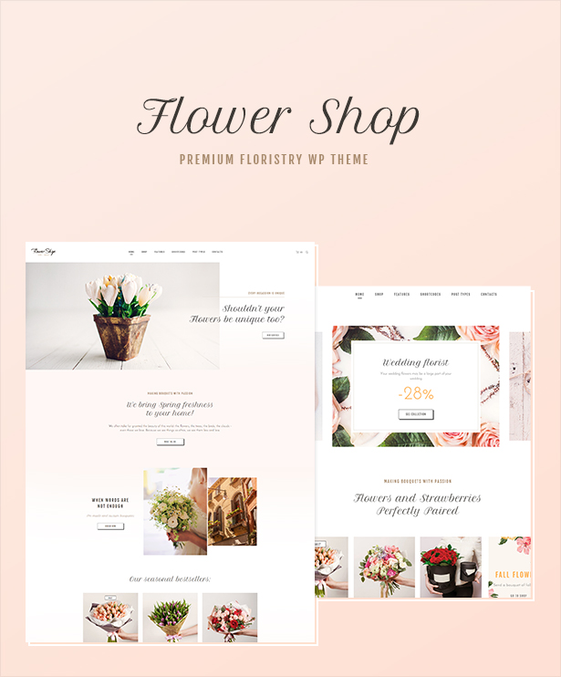 WordPress theme Flower Shop - Florist Boutique & Decoration Store WordPress Theme (WooCommerce)